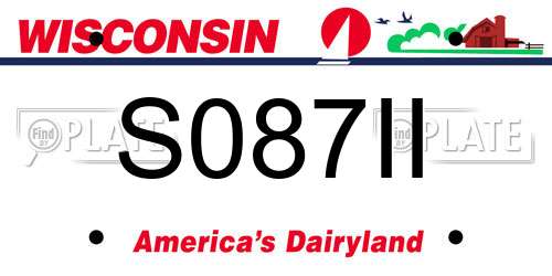 S087II Wisconsin License Plate