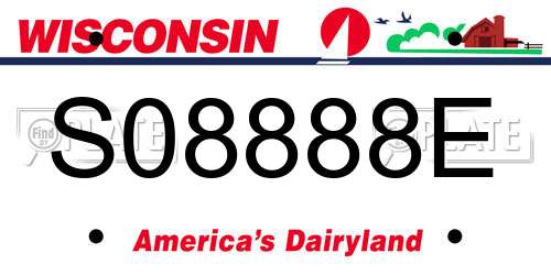 S08888E Wisconsin License Plate