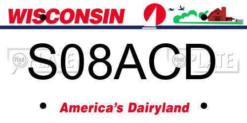 S08ACD Wisconsin License Plate