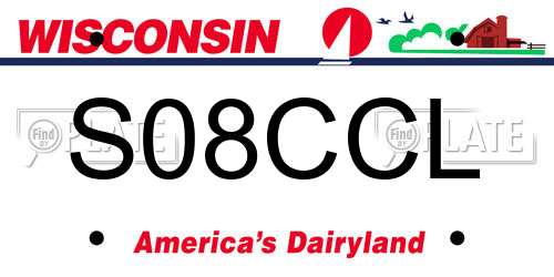 S08CCL Wisconsin License Plate
