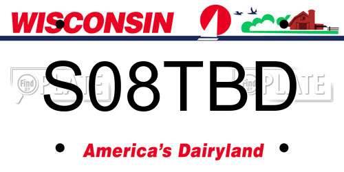 S08TBD Wisconsin License Plate