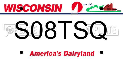 S08TSQ Wisconsin License Plate