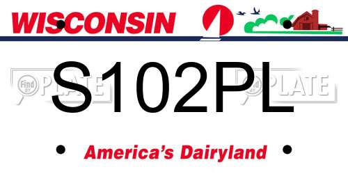 S102PL Wisconsin License Plate