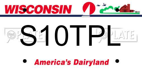 S10TPL Wisconsin License Plate