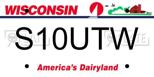 S10UTW Wisconsin License Plate
