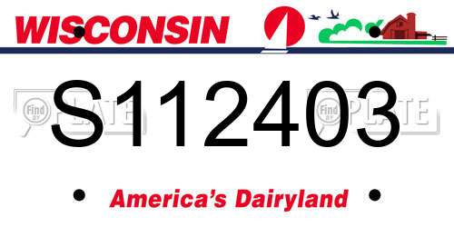 S112403 Wisconsin License Plate