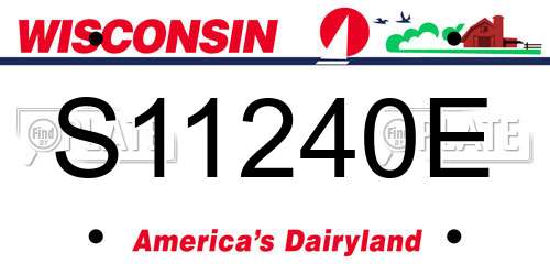 S11240E Wisconsin License Plate