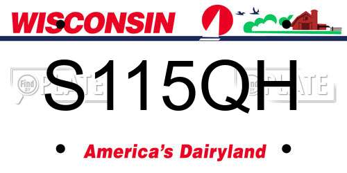 S115QH Wisconsin License Plate