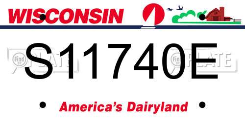 S11740E Wisconsin License Plate