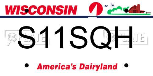 S11SQH Wisconsin License Plate
