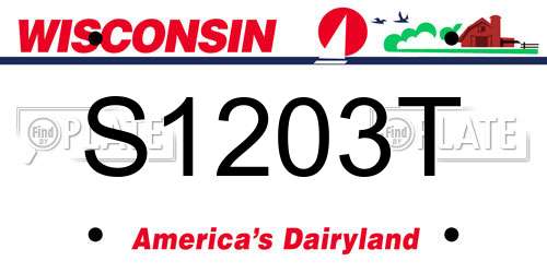 S1203T Wisconsin License Plate
