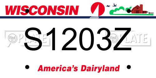 S1203Z Wisconsin License Plate