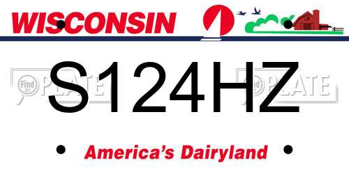 S124HZ Wisconsin License Plate