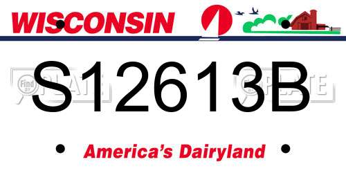 S12613B Wisconsin License Plate