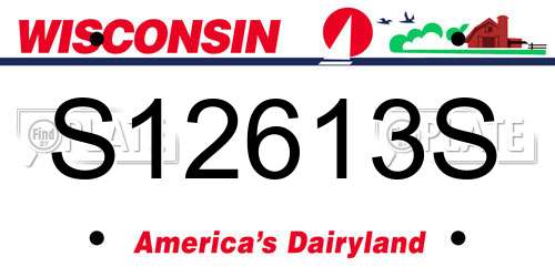 S12613S Wisconsin License Plate