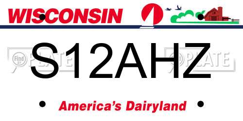 S12AHZ Wisconsin License Plate