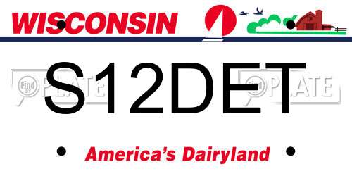 S12DET Wisconsin License Plate