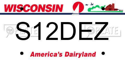 S12DEZ Wisconsin License Plate