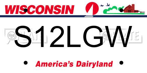 S12LGW Wisconsin License Plate