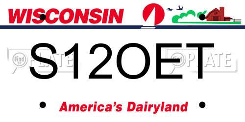 S12OET Wisconsin License Plate