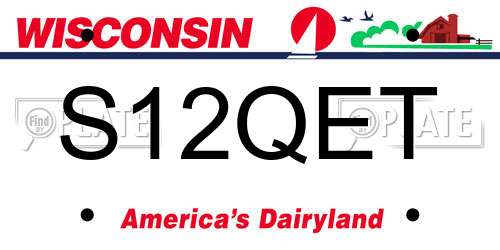S12QET Wisconsin License Plate