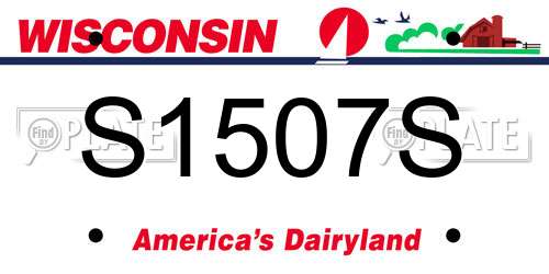 S1507S Wisconsin License Plate