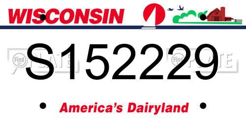 S152229 Wisconsin License Plate