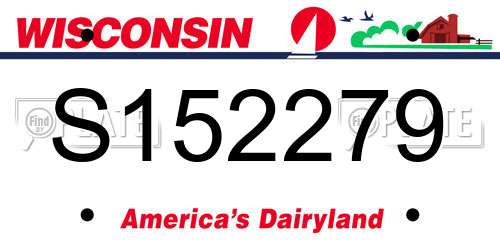 S152279 Wisconsin License Plate