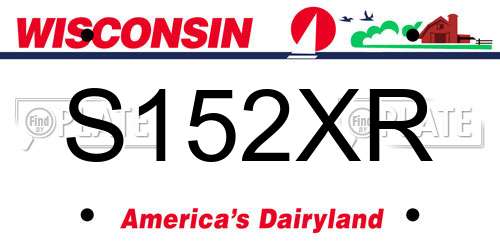 S152XR Wisconsin License Plate