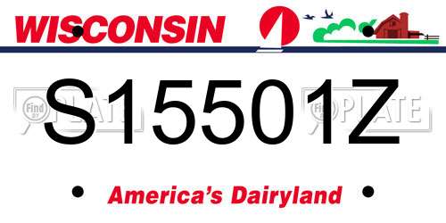 S15501Z Wisconsin License Plate