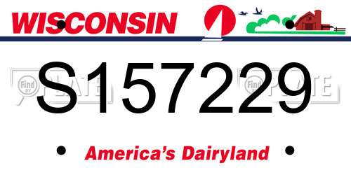 S157229 Wisconsin License Plate
