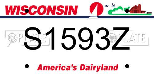 S1593Z Wisconsin License Plate