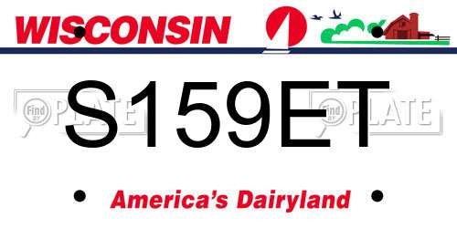 S159ET Wisconsin License Plate