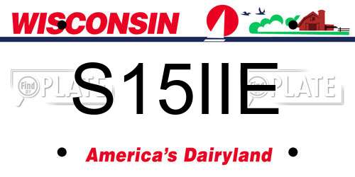 S15IIE Wisconsin License Plate