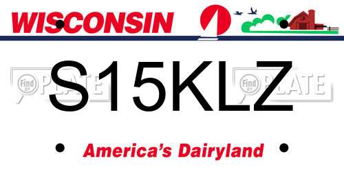 S15KLZ Wisconsin License Plate