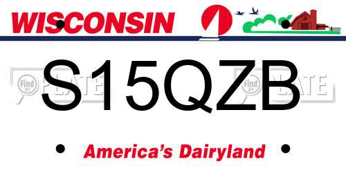S15QZB Wisconsin License Plate