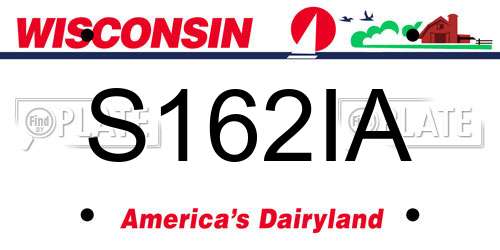 S162IA Wisconsin License Plate