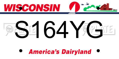 S164YG Wisconsin License Plate