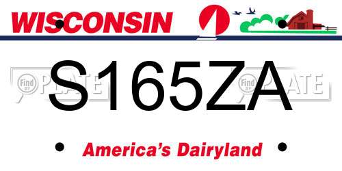 S165ZA Wisconsin License Plate