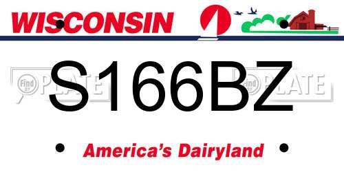 S166BZ Wisconsin License Plate