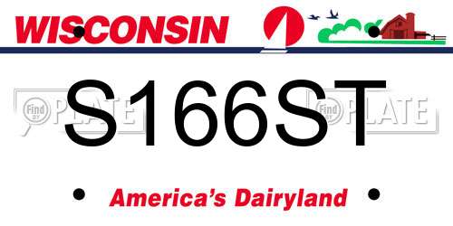 S166ST Wisconsin License Plate