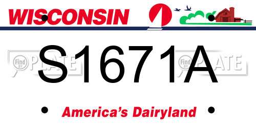 S1671A Wisconsin License Plate