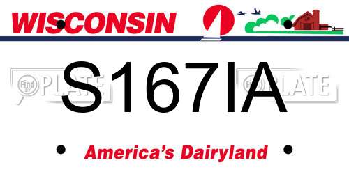 S167IA Wisconsin License Plate