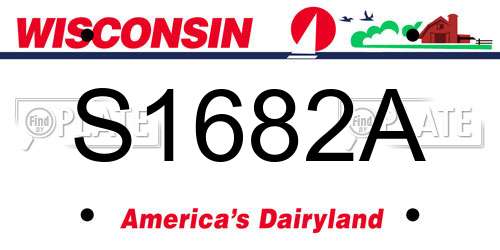 S1682A Wisconsin License Plate