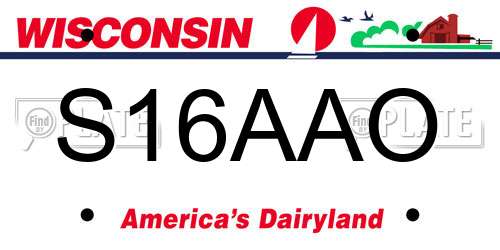 S16AAO Wisconsin License Plate