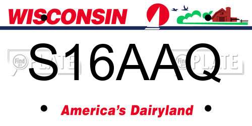 S16AAQ Wisconsin License Plate