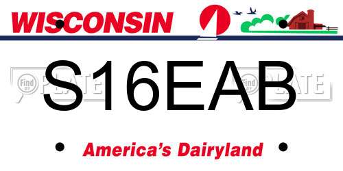 S16EAB Wisconsin License Plate