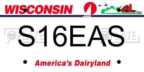 S16EAS Wisconsin License Plate