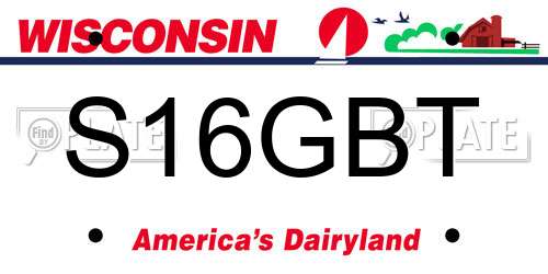 S16GBT Wisconsin License Plate