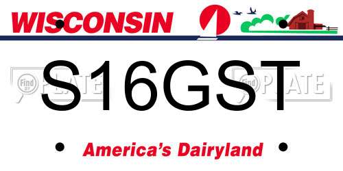 S16GST Wisconsin License Plate